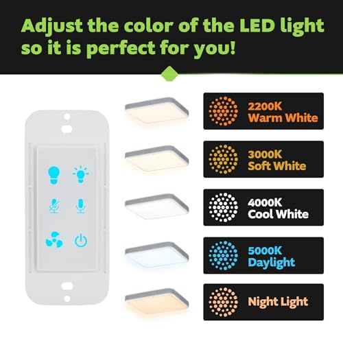 Image of Homewerks 7148-01-AX Smart Bathroom Fan with Alexa Voice Assistant Color Changing LED Light and Bluetooth Speakers 110 CFM 1.5 Sones