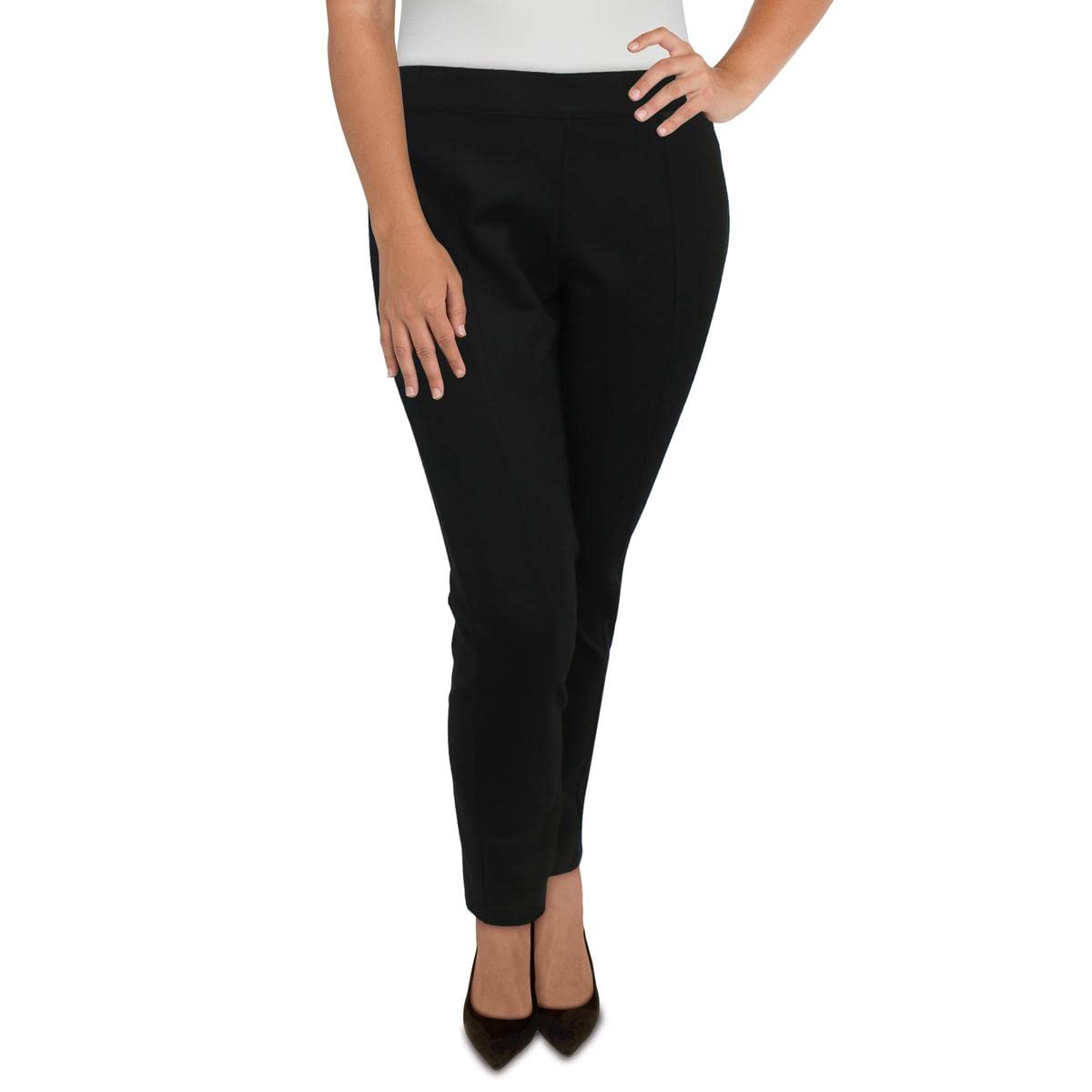ANNE KLEIN Women's Slim Compression Pant, Black, 16