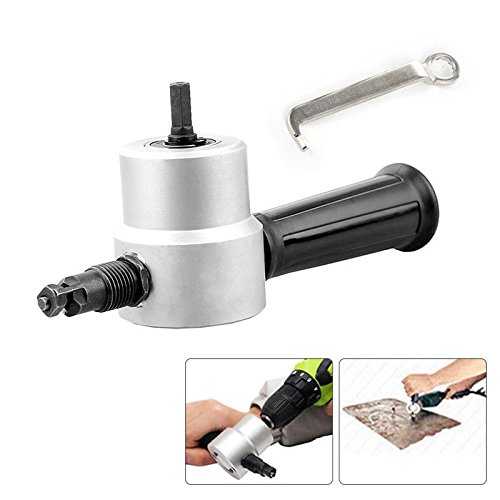 Pro Double Head Sheet Metal Nibbler Cutter Holder Tool Drill Attachment Kit Nice