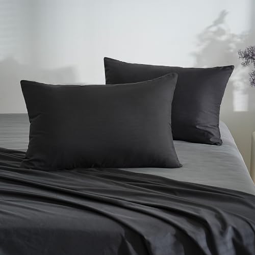 AYSW 18 Couleurs Lot 2 Taie d'oreiller 50x70 cm Noir Housse Oreiller Coussin pour Canapé Lit...