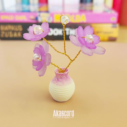 Kit de cuentas de bricolaje Akascord lavanda para hacer bisutería casera 3