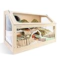 Niteangel Vista Hamster Cage W/ Oblique Opening Cage Door - MDF Aspen Small Animal Cage for Syrian Dwarf Hamsters Degus Mice or Other Similar-Sized Pets (Small - 32.9 x 17.2 x 21.1 inches, Burlywood)
