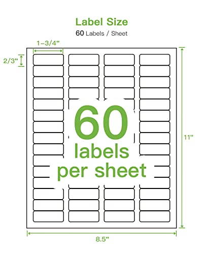 Address Labels, 2/3" X1-3/4" Nelko Shipping Address Labels For Laser & Inkjet Printers, Mailing Labels, Easy To Peel, Strong Adhesive For Fba Label (25 Sheets, 1500 Labels) #TOP1