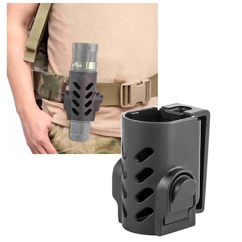 Pochette De Protection Pour Lampe Torche - Nylon Résistant, Clip Rotatif 360° - Attache MOLLE Pour Ceinture Ou Sac - Pour Camping, Randonnée, Pêche - Taille ~15x5.5 Cm - 8