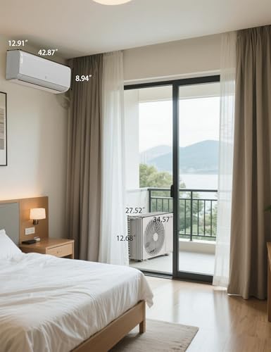 Image of 24,000 BTU Mini Split Air Conditioner & Heat Pump, 19 SEER2 Ductless Inverter AC, Ultra-Quiet, WiFi /Alexa Control, Cools /Heats Up to 1,500 Sq.ft, 230V, Space-Saving Outdoor Unit, 5-Year Warranty