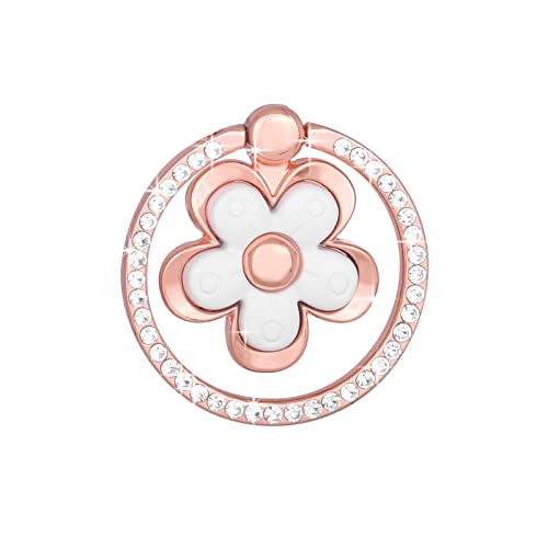 Anello di supporto per telefono cellulare regolabile a 360° - universale fiore anello per compatibile con iPhone iPad Samsung smartphone e custodia per - bianco
