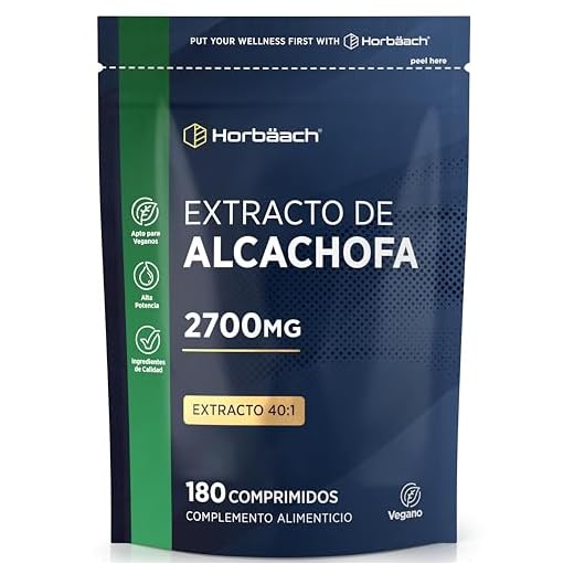 Alcachofa Comprimidos (no cápsulas) 2700mg | Extracto de Alcachofa | 40:1 Cinarina | 180 Comprimidos Veganos | Alta Potencia | de Horbaach