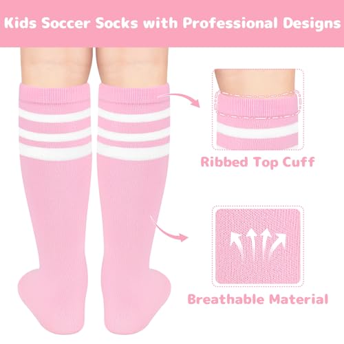 Image of Olreco 1 Pack Toddler Kids Youth Soccer Socks Girls Boys Baseball Socks Youth Knee High Softball Football Accessories Cotton