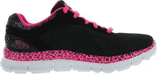 Skechers Girls Skech Appeal Island Style Lace Up Sneakers,Black/Hot Pink,112