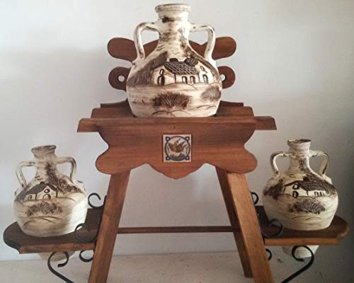 Rustiluz Cantarera de Madera con 3 cantaros Decorados con Paisaje Cover