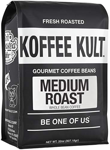 Koffee Kult Koffee Kult Medium Roast Smooth and Flavorful Medium Roast Coffee Beans- Perfect for a Relaxing Cup Anytime (Medium Roast, 32oz)