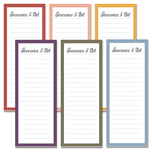 Grocery List Magnet Pad For Fridge, 6-Pack Magnetic Note Pads Lists, 60 Sheets Per Pad, Full Magnet Back To-Do-List Notepads #TOP22