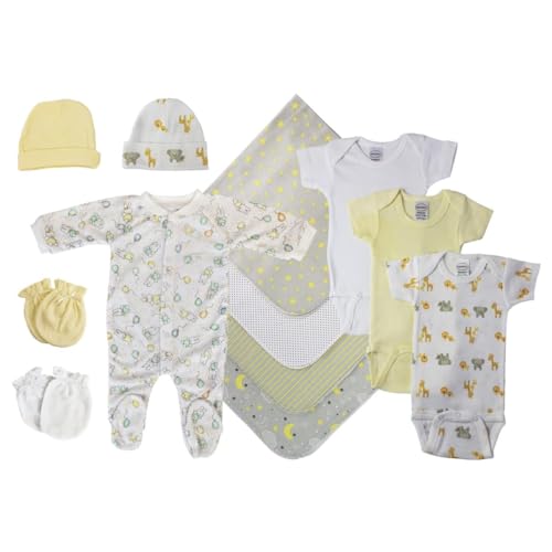 Bambini NC-0548S Unisex Baby 13 Piece Layette Sets White & Yellow - Small
