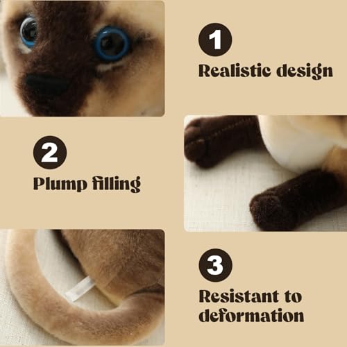 Peluche chat siamois mignon doudou doux à câliner - 4