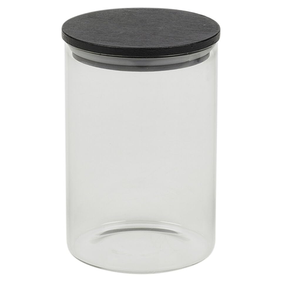URBN-CHEF Clear Glass Storage Jars with Black Airtight Lids - Perfect for Coffee, Tea, Sugar and Spices - Available in 4 Sizes, Single, 3Pcs or 4Pcs Set