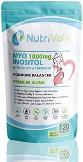 Myo Inositol 1000mg with Folate & Chromium Supplements for Female Support Hormone Balancer | 120 Capsules