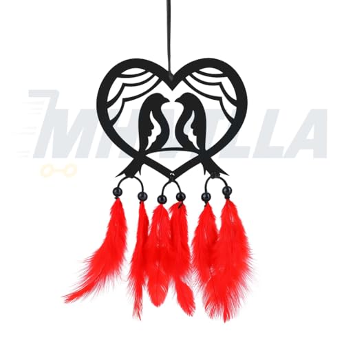 Image of Car Hanging Accessories: Radha Krishna Spiritual Acrylic Decor for Car, Home and Office Desk Decor Accessories (2BIRDS-CAR-HANG-01)