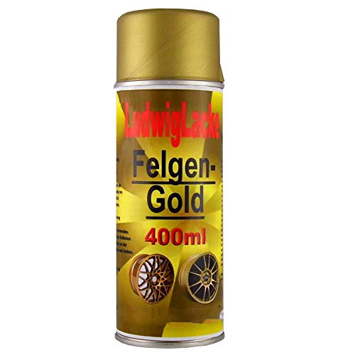 LudwigLacke Felgengold 1 Spraydose 400ml Felgenlack für Autolack Lackierer Made in Germany