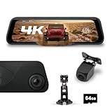Stinger Jeep Gladiator (2020+) 9.66” 4K UHD Touchscreen Digital Rear View Mirror Monitor & 4K Front Dashcam, 2K Back Up Camera, Anti-Glare Night Vision, Built-in DVR w/ 64GB SD Card, Impact Detection