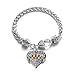 Autism Awareness Pave Heart Charm Bracelet Silver Plated Lobster Clasp Clear Crystal Charm