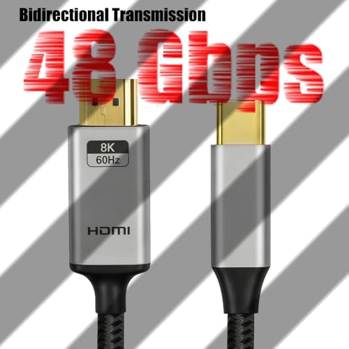 Câble USB C vers HDMI 2.1 anti interférence 4K 144Hz pour le gaming fluide