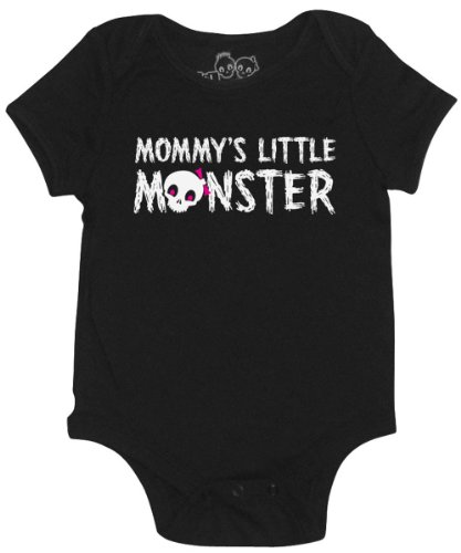 Mommy's Little Monster Girl's Onesie (6M) Black