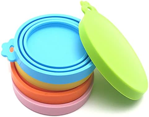 MYYZMY 5 Pcs Pet Can Covers,Food Can Lids, Universal BPA Free Silicone Can Lids Covers for Dog and Cat Food, One Can Cap Fit Most Standard Size Canned Dog Cat Food