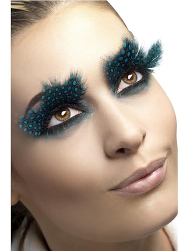 Smiffys Cils, longues plumes et pois pastels, colle incluse Halloween