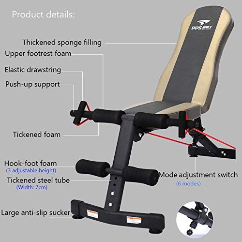 Banc de musculation pliable réglable avec dossier renforcé pour entraînement complet