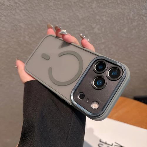 Coque de luxe pour iPhone Air transparente et magnétique avec cadre de protection photo gris