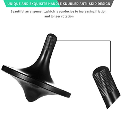 Image of Stainless Steel Spinning Top,Exquisite EDC Fidget Toy (Black, S)