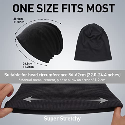 Arcweg Slouch Beanie Hat For Men Women Winter Thermal Fleece Thick Skull Cap Warm Hats Knit Baggy Hiphop Beanie Cap Unisex Black #TOP5