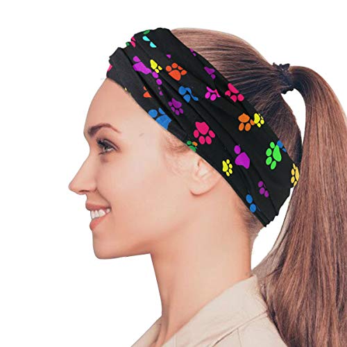 QMIN Fascia colorata con stampa di zampe di cane