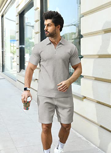 Kuyigo Mens 2 Piece Outfits For Men Shorts Set Casual Athletic Suit Sweatsuit Sportswear Casual Tracksuit Dark Grey3Xl #TOP4