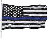 Thin Blue Line American Flag - 3x5 Blue Stripe American Matter Police Flags - USA Honoring Law Enforcement Officers Banner Flags Outdoor Indoor