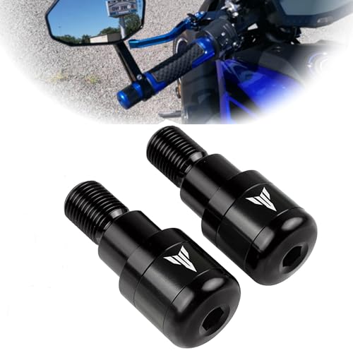 2pcs Moto Contrapesos Manillar Universal 22mm Manillar Extremo Topes CNC Aluminio para MT-01 MT01 MT03 MT-03 MT07 MT-07 MT09 MT-09 MT10 MT-10 SP MT125-Negro