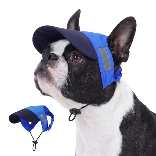 FUAMEY Dog Sun Hat, Summer Beach Dog Baseball Cap Visor with Ear Holes