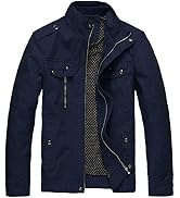 Veste Légère Homme Wantdo En Coton - Coupe-vent, Col Montant, Style Militaire Décontracté