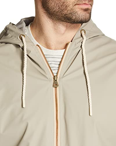 Image of Weatherproof Vintage Mens Lightweight Waterproof Coated Hooded Rain Jacket- Light Windbreaker Raincoat for Men- Rain Slicker