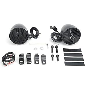 Gorgeri Motorfiets luidsprekersysteem waterdichte motorfiets Bluetooth luidspreker 7/8-1.25in stuur stereo audio radio…
