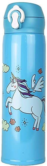 AMB Stainless Steel Unicorn Bottle/Flask/Water Bottle/Mason jar/Sipper Tumbler 500 ml Bottle (Pack of 1, Blue, Steel)