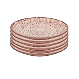 AltoBuy Set de 6 Assiettes à Dessert en céramique Terracotta Motif Mandala (Ø19,5 cm) - AKKA