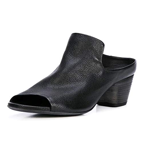 YDN Women Peep Open Toe Booties Pumps Block Chunky Mid Low Heels Loafers Slip on Comfortable Shoes