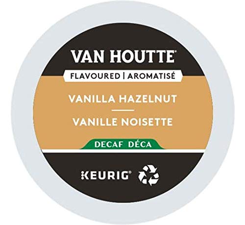 Van Houtte Vanilla Hazelnut Decaf Coffee, Single-Serve K-Cup Pods, Flavored Light Roast Coffee, 96 Count