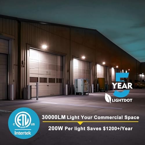 Lightdot 12 Pack 200W LED Wall Pack Lights, Wall Mount Outdoor Exterior Lighting, 100-277V, 30000LM Dusk-to-Dawn, IP65 ETL, 60ft Coverage Area, Parking Lots, Building Exteriors, Yard/Warehouse - 1