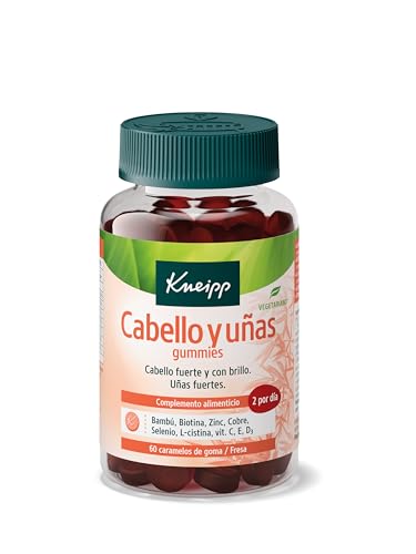 Kneipp Cabello y Uñas Gummies; Con Biotina, Vitamina B3, Vitamina E, Cobre, Zinc, Selenio, L-cisteína y Bambú; Contribuye a Mantener el Cabe...
