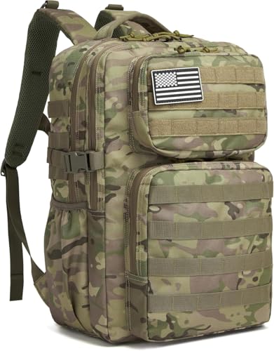 Mochila Impermeável 30L Reforçada com Patch Removível – Mochila Grande para Viagem, Camping, Academia e Uso Diário Masculino