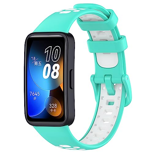 �mRuenTech�n�K�p Huawei band 10/9/8 �o���h,�ʋC���x���g �_��ȃV���R�� ���߉\ �ȒP��t �y�� 2�F�f�U�C�� Huawei Band 10/9/8 �����x���g �j���ʗp ���F�I�� (�V�A��/�z���C�g)