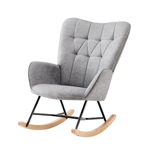HOME DESIGN & CONFORT® Mecedora Lactancia Especial de Tela | Sillón Relax con Diseño Moderno y Ergonómico (Requiere Montaje).