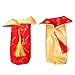 Generic Brokade Weinflasche Abdeckung China Kleid Cheongsam Wein Taschen 2 Stücke Chinesische Champagner Kleidung Pullover für Weihnachten Hochzeit Neujahr Urlaub Tisch Dekorationen Rot